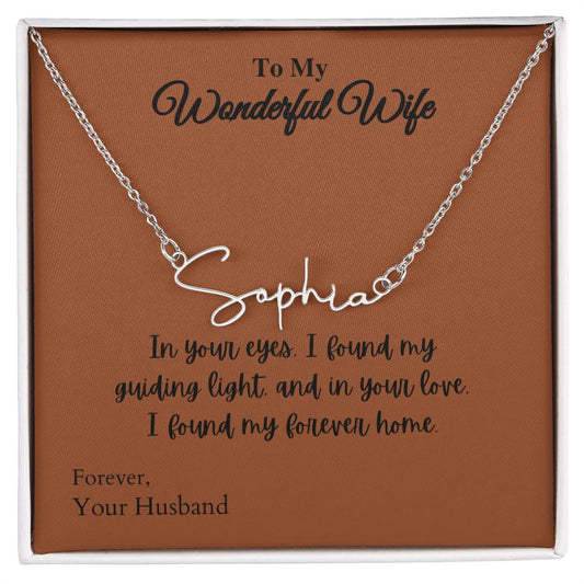 Message of Love: Customizable Necklace with Personalized Card