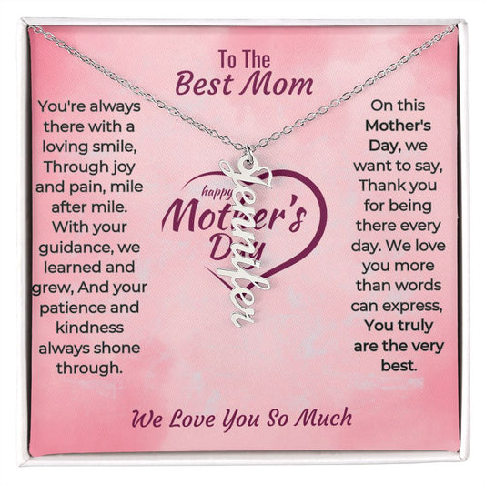 Happy Mother's Day to the Best Mom Customizable Name Necklace