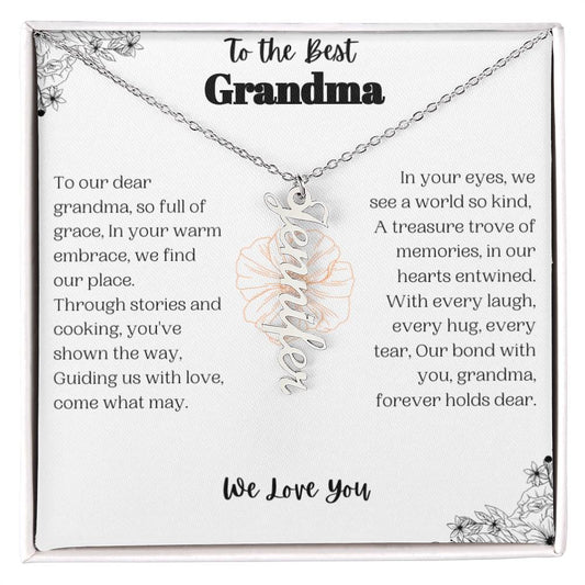 Best Grandma Multi Name Vertical Necklace